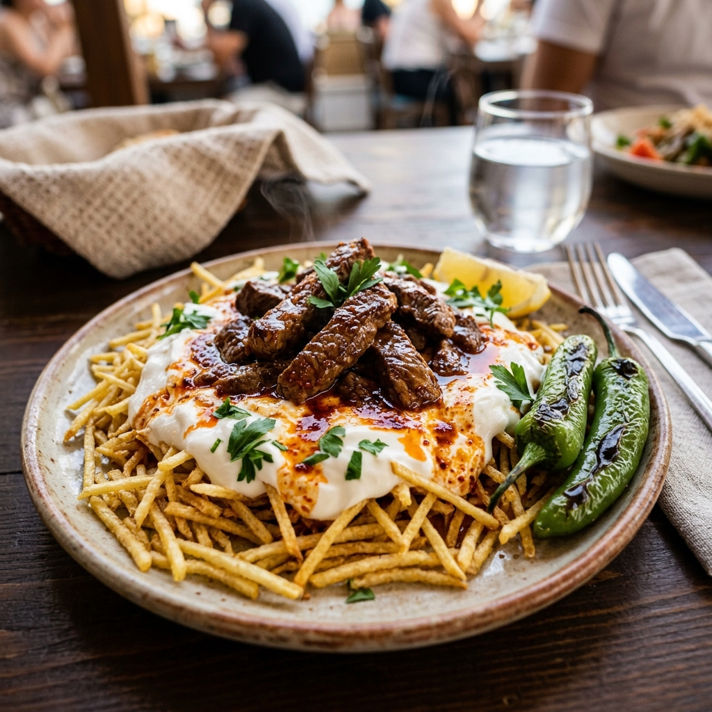 Bodrum Usulü Çıtır Kibrit Patatesli Hakiki Çökertme Kebabı
