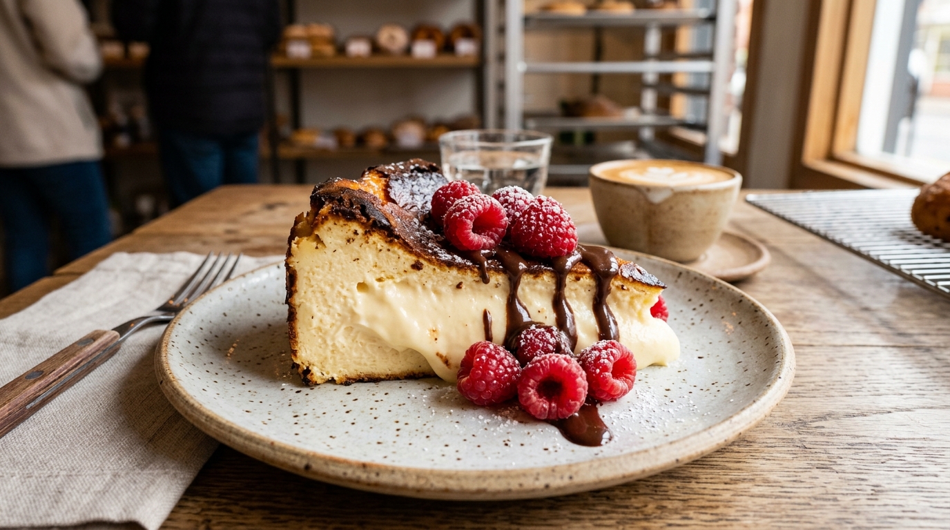 İçi İpeksi Akışkan Hakiki Bask San Sebastian Cheesecake
