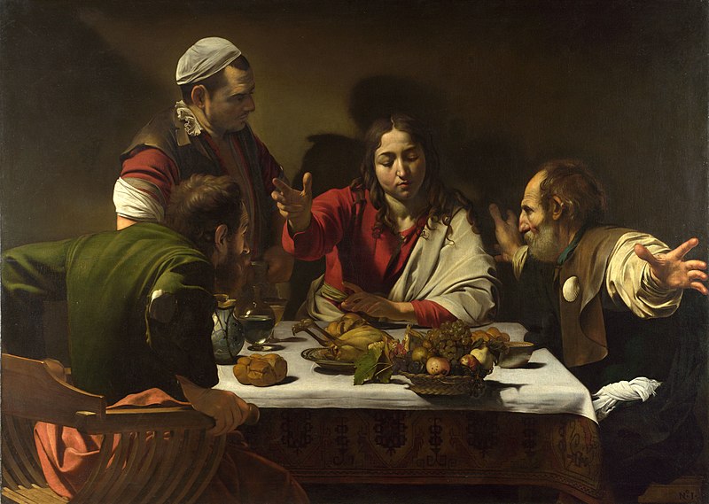 800px 1602 3 CaravaggioSupper at Emmaus National Gallery London